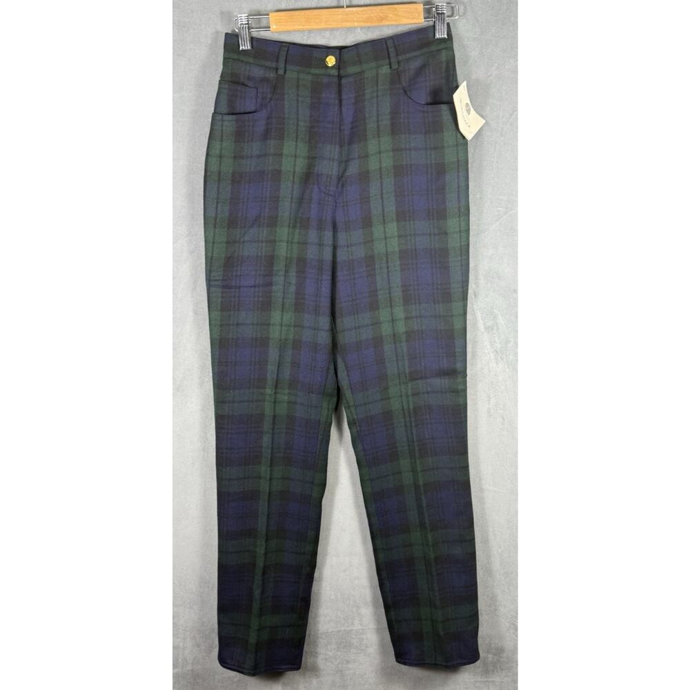 Lauren Ralph Lauren Green and Blue Plaid Trousers